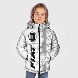 Куртка зимняя для мальчика Fiat speed на светлом фоне со следами шин: по-верт, цвет: 3D-черный — фото 2