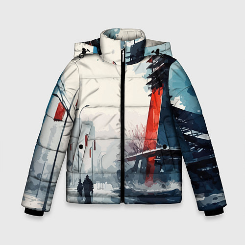 Зимняя куртка для мальчика Наш город - коллекция Бело-сине-красный - Хуф и Ся / 3D-Красный – фото 1