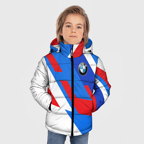 Зимняя куртка для мальчика BMW m colors / 3D-Светло-серый – фото 3