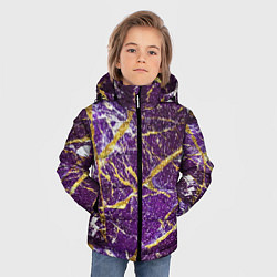 Куртка зимняя для мальчика Фиолетовые и золотые блестки, цвет: 3D-черный — фото 2