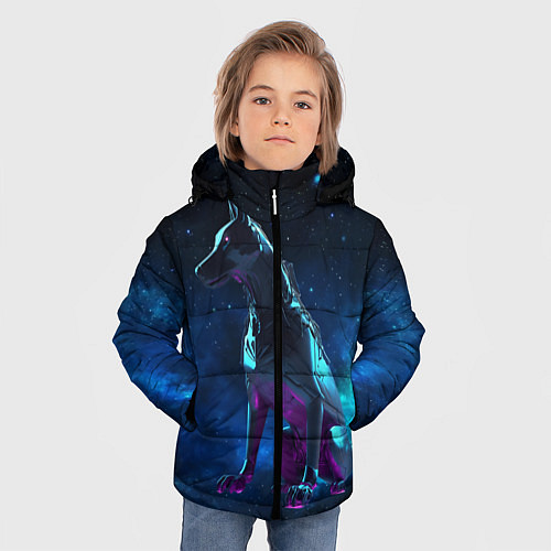 Зимняя куртка для мальчика Киберпанк Волк / 3D-Светло-серый – фото 3
