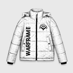 Куртка зимняя для мальчика Warframe glitch на светлом фоне: надпись, символ, цвет: 3D-черный