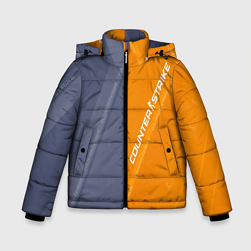 Зимняя куртка для мальчика Counter Strike 2 Blue Orange Pattern / 3D-Красный – фото 1