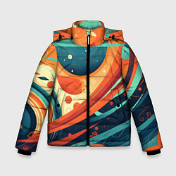 Зимняя куртка для мальчика Абстрактный космический пейзаж: арт нейросети