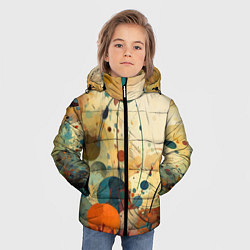Куртка зимняя для мальчика Абстрактная гранжевая композиция с пятнами: арт не, цвет: 3D-черный — фото 2