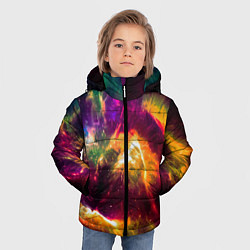 Куртка зимняя для мальчика Небула в космосе разноцветная - нейронная сеть, цвет: 3D-светло-серый — фото 2