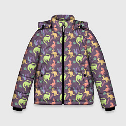 Куртка зимняя для мальчика Динозавры паттерн, цвет: 3D-черный