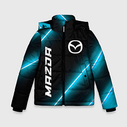 Куртка зимняя для мальчика Mazda неоновые лампы, цвет: 3D-черный