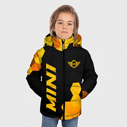 Куртка зимняя для мальчика Mini - gold gradient: надпись, символ, цвет: 3D-черный — фото 2