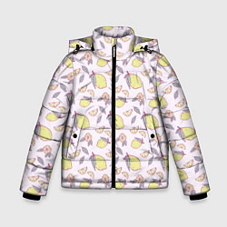 Куртка зимняя для мальчика Лимоны паттерн, цвет: 3D-красный