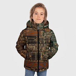 Куртка зимняя для мальчика Старая печатная плата, цвет: 3D-черный — фото 2