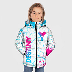 Куртка зимняя для мальчика Destiny neon gradient style: надпись, символ, цвет: 3D-черный — фото 2