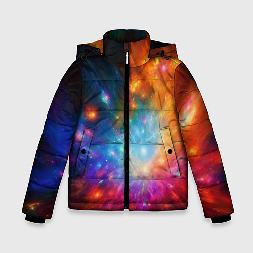 Зимняя куртка для мальчика Космическая многомерность / 3D-Красный – фото 1