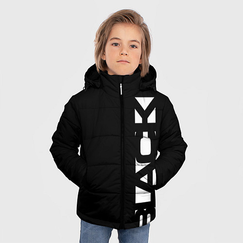 Зимняя куртка для мальчика Black minimalistik / 3D-Светло-серый – фото 3
