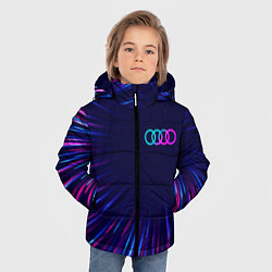 Куртка зимняя для мальчика Audi neon speed lines, цвет: 3D-черный — фото 2