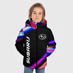 Куртка зимняя для мальчика Subaru speed lights, цвет: 3D-черный — фото 2