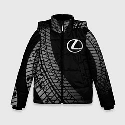 Куртка зимняя для мальчика Lexus tire tracks, цвет: 3D-черный
