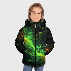 Куртка зимняя для мальчика Зеленая молния, цвет: 3D-светло-серый — фото 2