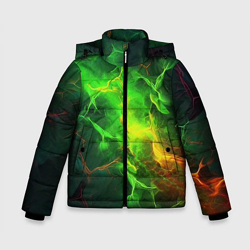 Зимняя куртка для мальчика Зеленое свечение молния / 3D-Красный – фото 1