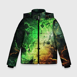 Куртка зимняя для мальчика Зеленый взрыв, цвет: 3D-светло-серый
