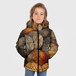 Куртка зимняя для мальчика Листья желтые, цвет: 3D-светло-серый — фото 2
