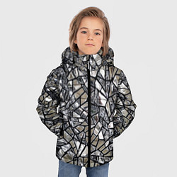Куртка зимняя для мальчика Зеркальные пластины - паттерн, цвет: 3D-светло-серый — фото 2