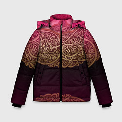 Куртка зимняя для мальчика Пылающий орнамент, цвет: 3D-светло-серый
