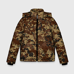 Куртка зимняя для мальчика Коричнево-черный камуфляж, цвет: 3D-светло-серый