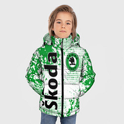 Куртка зимняя для мальчика Skoda auto logo, цвет: 3D-черный — фото 2