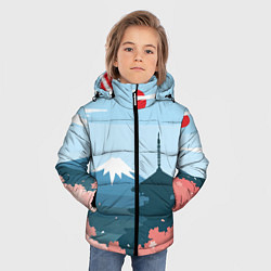 Куртка зимняя для мальчика Вид на Фудзияму - Япония, цвет: 3D-светло-серый — фото 2