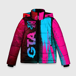 Зимняя куртка для мальчика GTA - neon gradient: по-вертикали