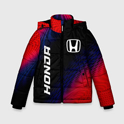 Куртка зимняя для мальчика Honda красный карбон, цвет: 3D-черный