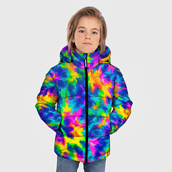 Куртка зимняя для мальчика Тай-дай цветные краски, цвет: 3D-красный — фото 2