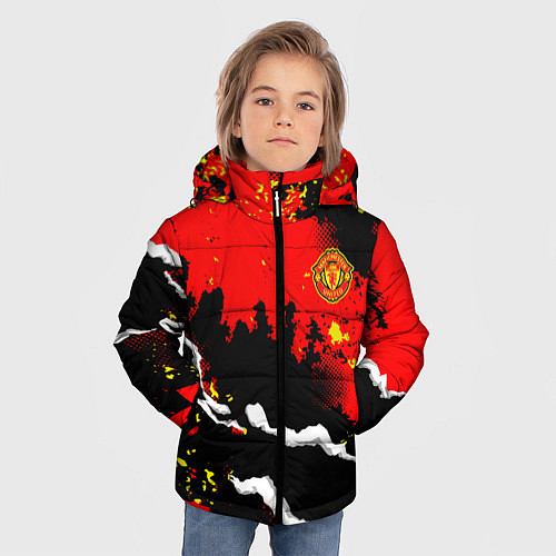 Зимняя куртка для мальчика ФК Манчестер Юнайтед команда / 3D-Светло-серый – фото 3