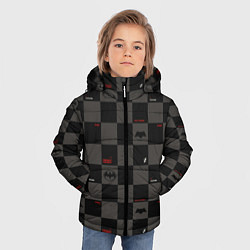 Куртка зимняя для мальчика Flash and Batman pattern squares, цвет: 3D-черный — фото 2