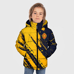 Куртка зимняя для мальчика ФК Манчестер Юнайтед эмблема, цвет: 3D-черный — фото 2