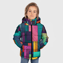 Куртка зимняя для мальчика Современные геометрические фигуры, цвет: 3D-черный — фото 2