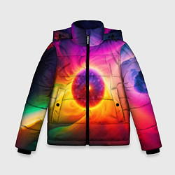 Куртка зимняя для мальчика Неоновое солнце, цвет: 3D-светло-серый