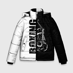 Куртка зимняя для мальчика Boxing чёрно-белое, цвет: 3D-черный