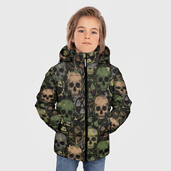 Куртка зимняя для мальчика Черепа со знаками радиактивности, цвет: 3D-светло-серый — фото 2