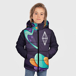Куртка зимняя для мальчика The Sims graffity splash, цвет: 3D-черный — фото 2