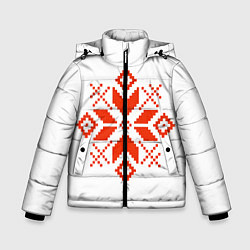 Куртка зимняя для мальчика Удмуртский узор, цвет: 3D-светло-серый