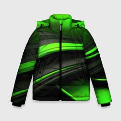 Куртка зимняя для мальчика Black green textureпоп, цвет: 3D-черный