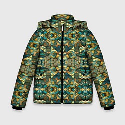 Куртка зимняя для мальчика Мозаика из самоцветов, цвет: 3D-черный