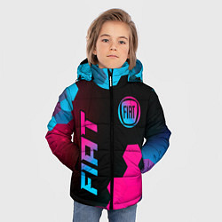 Куртка зимняя для мальчика Fiat - neon gradient: надпись, символ, цвет: 3D-черный — фото 2