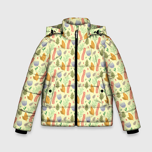 Зимняя куртка для мальчика Flower paradise / 3D-Красный – фото 1