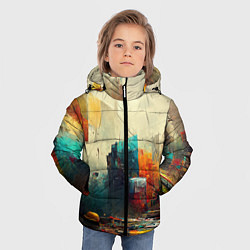 Куртка зимняя для мальчика Урбанистический городской пейзаж, цвет: 3D-черный — фото 2