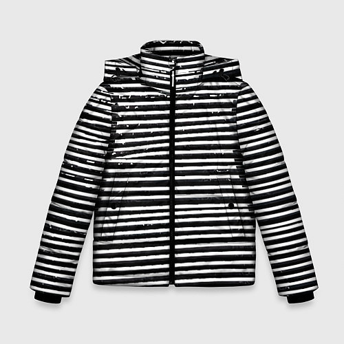 Зимняя куртка для мальчика Квадрат за полосами / 3D-Светло-серый – фото 1
