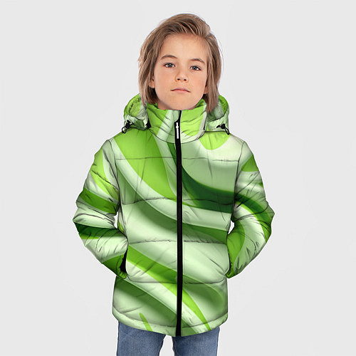 Зимняя куртка для мальчика Объемные складки / 3D-Светло-серый – фото 3