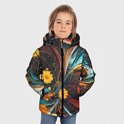 Куртка зимняя для мальчика Цветущий взрыв, цвет: 3D-светло-серый — фото 2